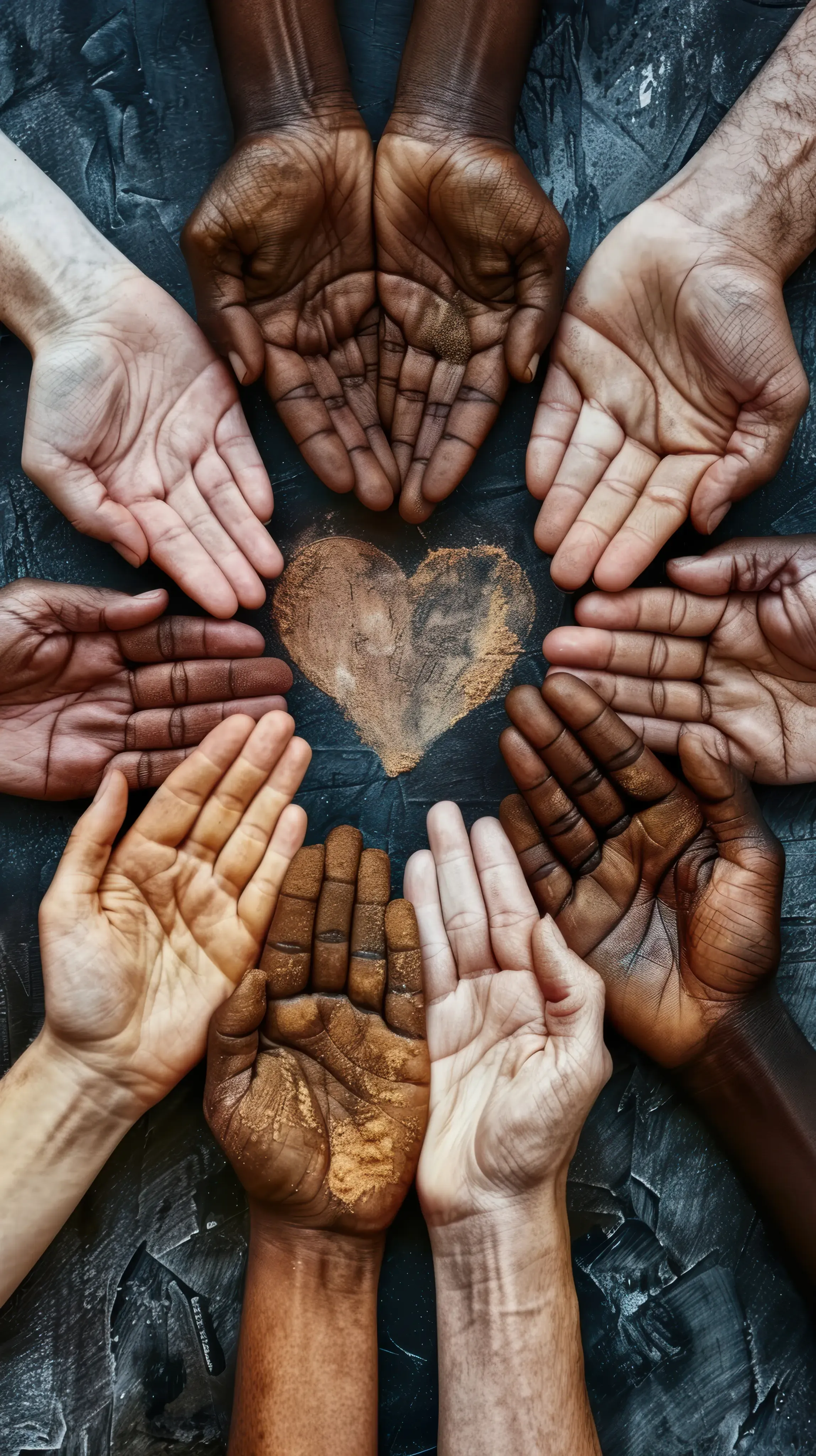 Mains en forme de coeur